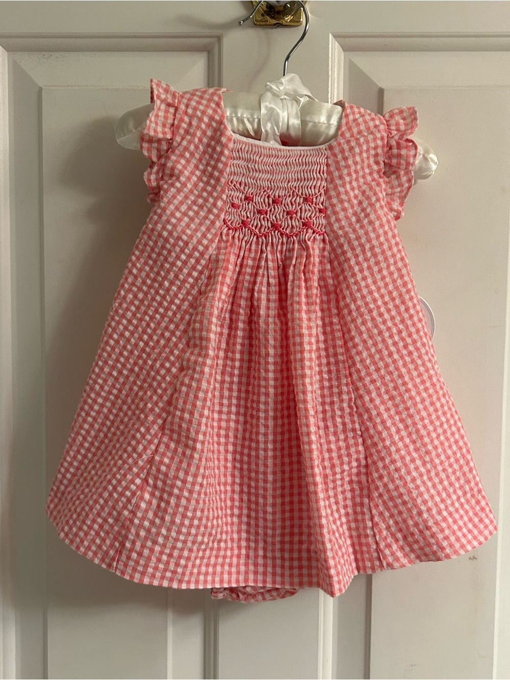 NWT-Edgehill Collection Pink Gingham Smocked Dress